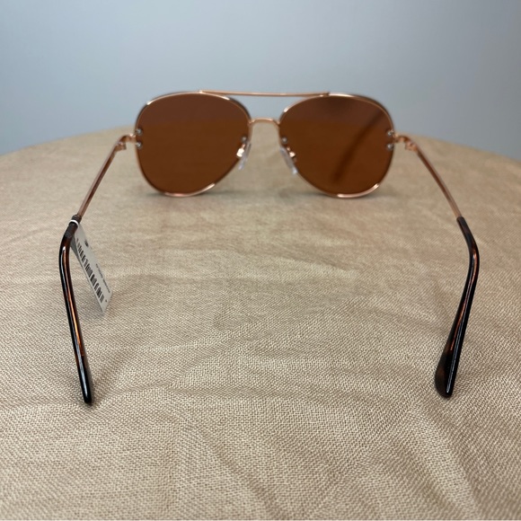 Aviator Sunglasses Rose Gold Pink Lenses - Picture 1 of 4